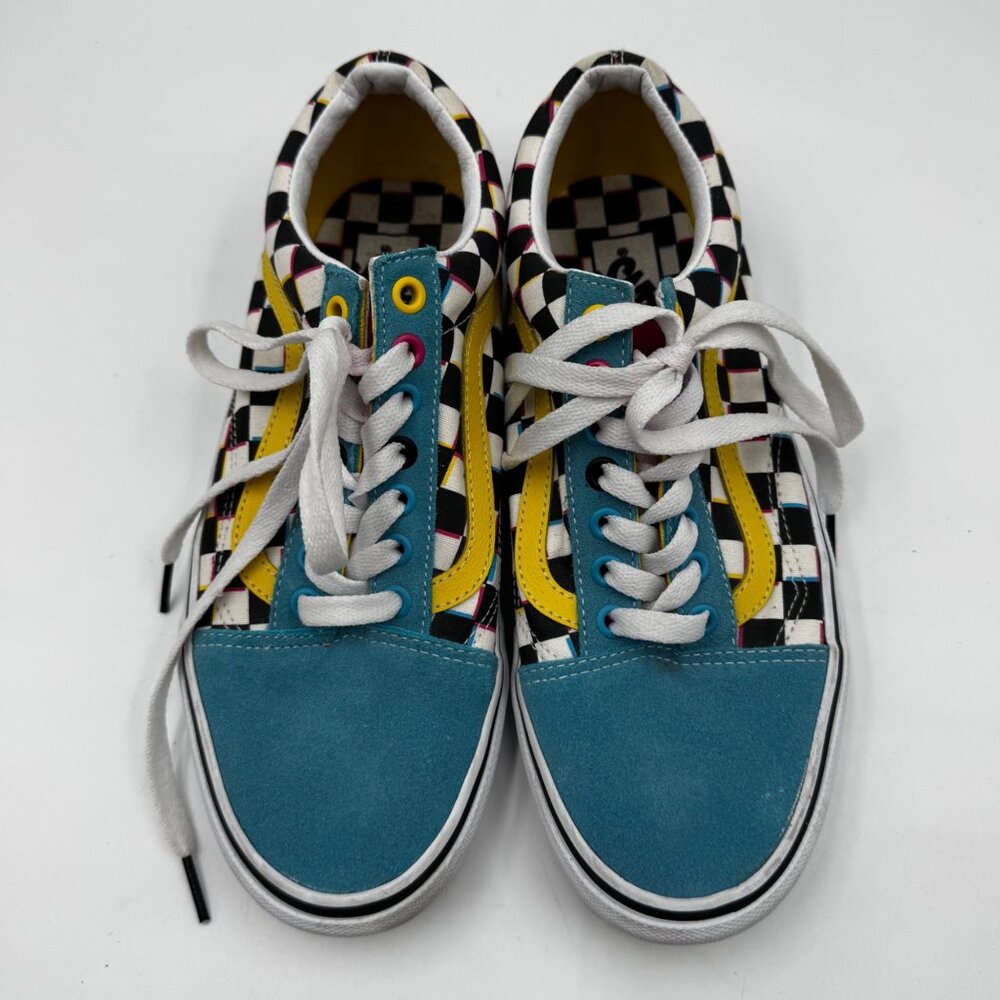 Vans Old Skool Platform Multicolor Checkerboard Skate Sneakers Women's Size 9.5